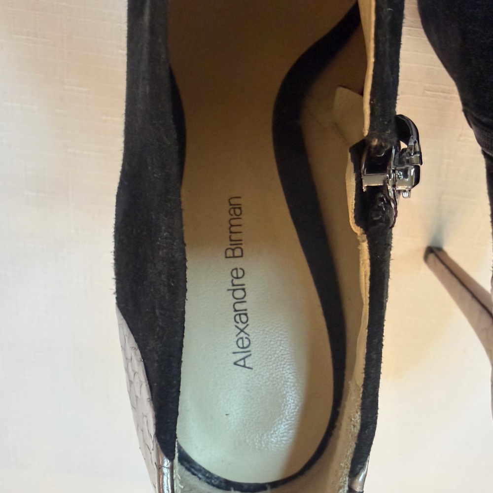 Suede Python Alexandre Birman Black Zip Ankle Boo… - image 4